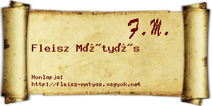 Fleisz Mátyás névjegykártya