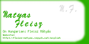 matyas fleisz business card
