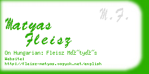 matyas fleisz business card